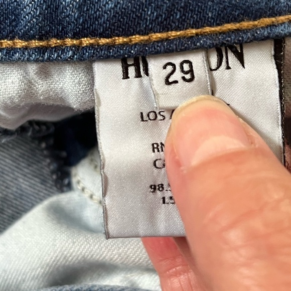 Hudson Mid-Rise Bootcut Stretch Jeans Medium Blue Wash size 29 Made in USA - Picture 13 of 16